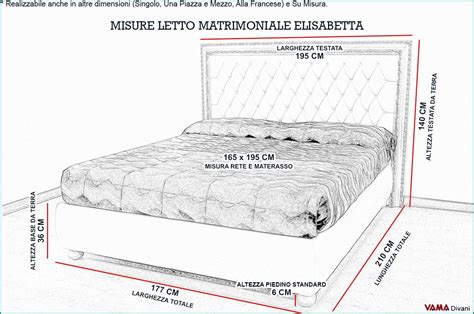 Misure standard indicative (larghezza x lunghezza). Misure Materasso Matrimoniale Standard E Letto Con Cornice ...