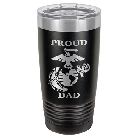 Proud Marines Dad Tumbler With Straw And Lid Coffee Mug Etsy