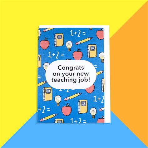 New Teacher Card Congrats On Your New Teaching Job Etsy