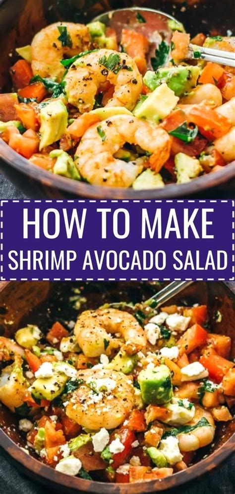 This is my take on costco's incredibly yummy cilantro lime shrimp. Easy Shrimp Avocado Salad with Tomatoes and Feta - Keto ...