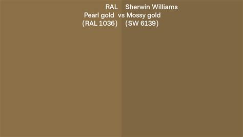 Ral Pearl Gold Ral 1036 Vs Sherwin Williams Mossy Gold Sw 6139 Side