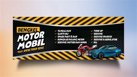 Desain Banner Bengkel Mobil Dan Motor Free Cdr Youtube