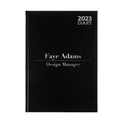 Personalised Ryman Diary A4 2023 Day Per Page La41 With Silver Foil Detail