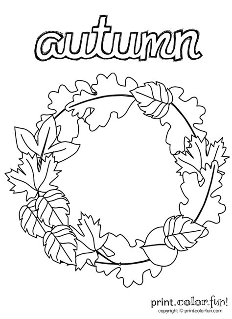 Scroll down to see each individual coloring sheet. Autumn wreath - Print Color Fun!