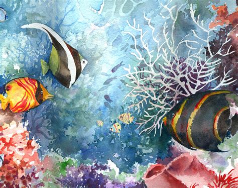 Underwater Tropical Fish Painting By Beth Kantor