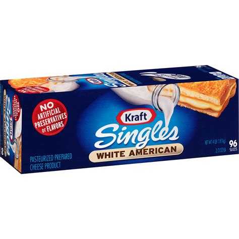 Most of those calories come from fat. Kraft Singles White American Cheese Slices, 4 lbs. - BJ's ...