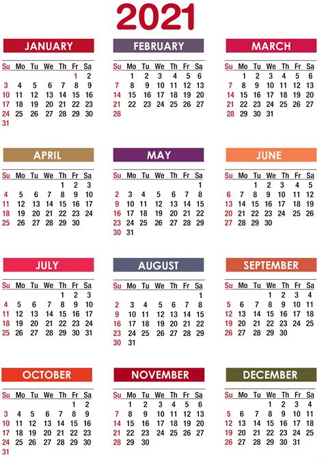 Yearly Calendar 2021 Calendar Hd Images Year 2021 Printable Yearly
