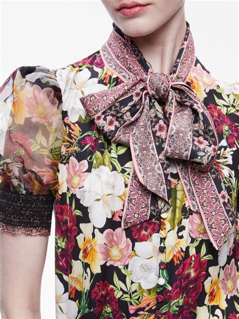 Alice Olivia Brentley Floral Print Puff Sleeve Blouse Farfetch