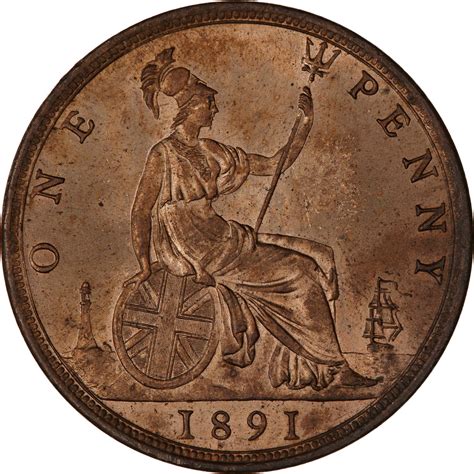 Penny 1891, Coin from United Kingdom - Online Coin Club