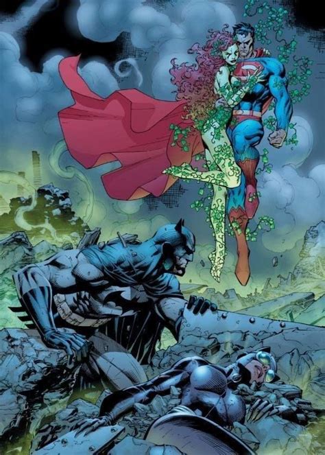 Poison Ivy With Superman Vs Batman And Catwoman Art By Jim
