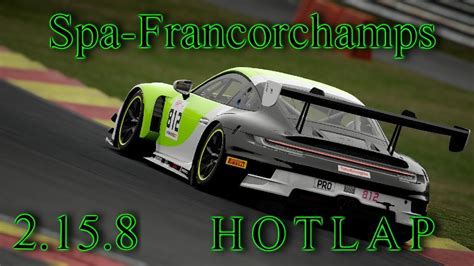Assetto Corsa Competizione Porsche Gt R Spa Francorchamps Hotlap