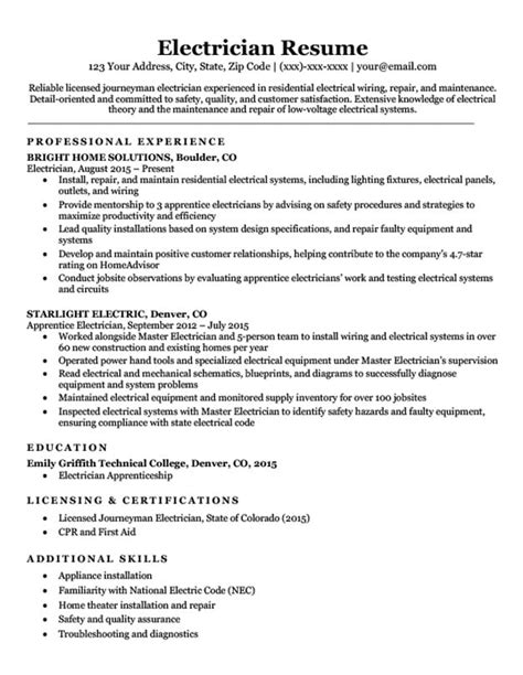 All you need to know to create a convincing it resume. Resume Of Electrician