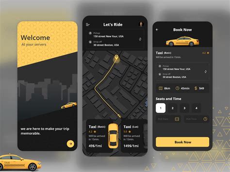 Cab 🚕 Booking App Ui Kit Behance