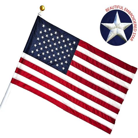 G128 American Usa Us Flag 3x5 Ft Pole Sleeve Banner Style Embroidered
