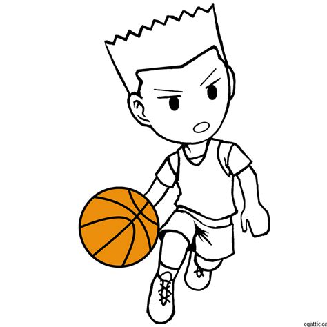 Chibi cute african american boy drawing holding a bask. Drawing A Cartoon Basketball Player: Learn How it's Done ...