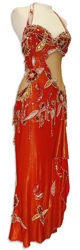 Crimson Red Dress Belly Dance Costume At