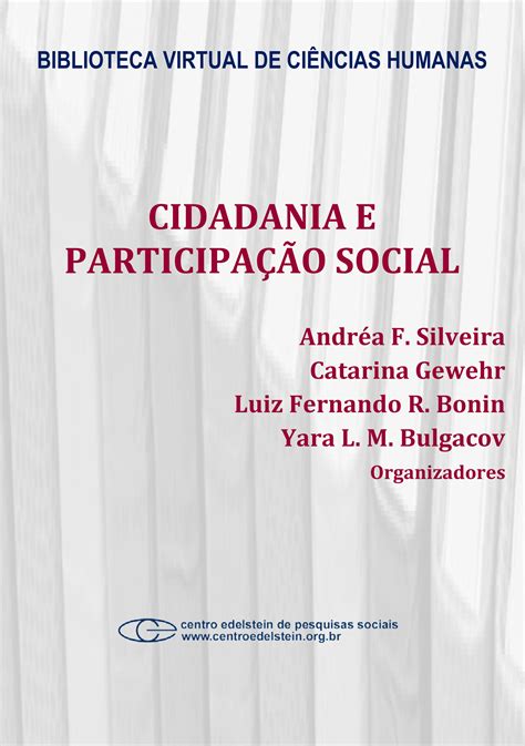 Scielo Books Cidadania E Participa O Social