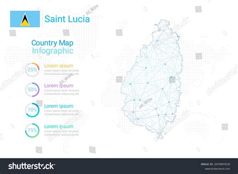 Saint Lucia Map Elements Infographics Template Stock Vector Royalty