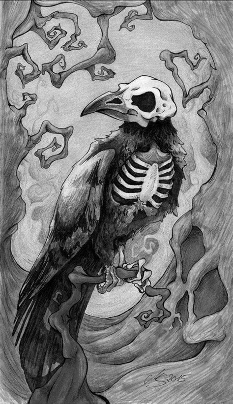 Pin By Sheri Lynn On Bones ☠ Raven Artwork Creepy Art Raven Art