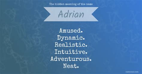 The Hidden Meaning Of The Name Adrian Namious