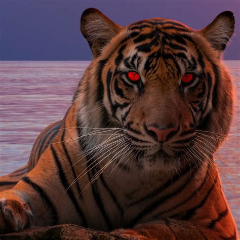 Tiger Glowing Red Eyes 4k Wallpaper 4k