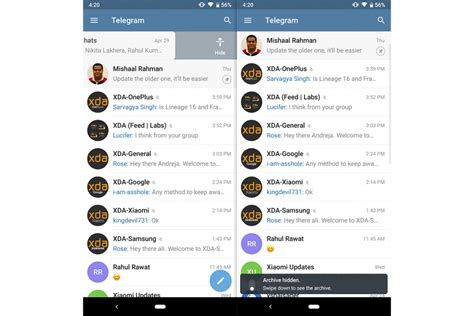 Telegram 5.6 adds archived chats, quick bulk actions, and more
