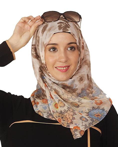 Orange Poly Silk Islamic Style Look Casual Hijab Arabian Naqab Stole