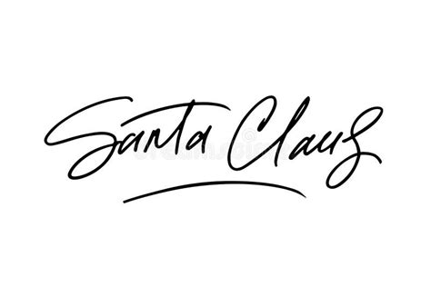Santa Claus Hand Drawn Signature Black Letters Isolated On White