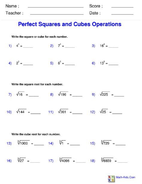 Radicals And Exponents Worksheet