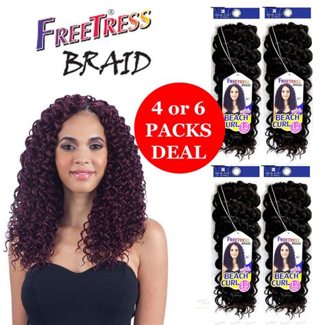 4 Or 6 Packs Deal Beach Curl 12 Freetress Synthetic Braid Crochet