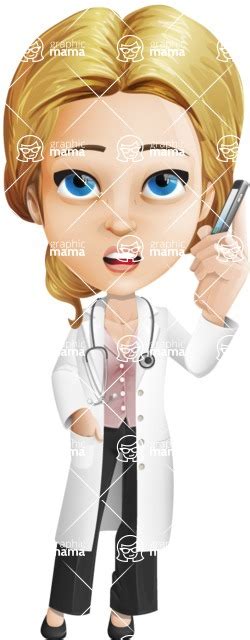 Blonde Female Doctor Cartoon Vector Character Aka Dana Physic Care