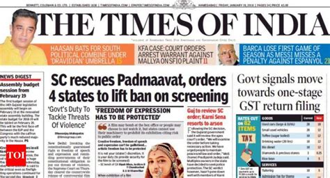 Times Of India The Times Of India Has More Readers Than Nos 2 And 3 Put Together India News