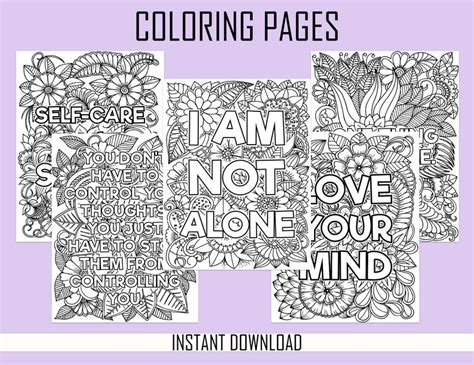 10 Adult Coloring Pages Download Printable Affirmations Coloring