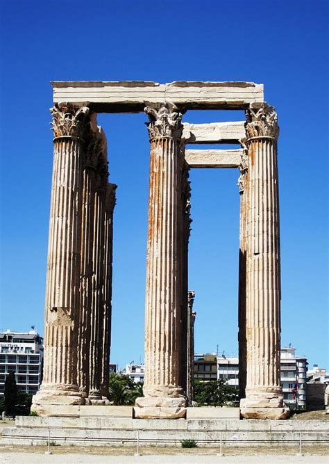 Corinthian Columns Of The Temple Of Olympian Zeus Ancient Ornate Greek