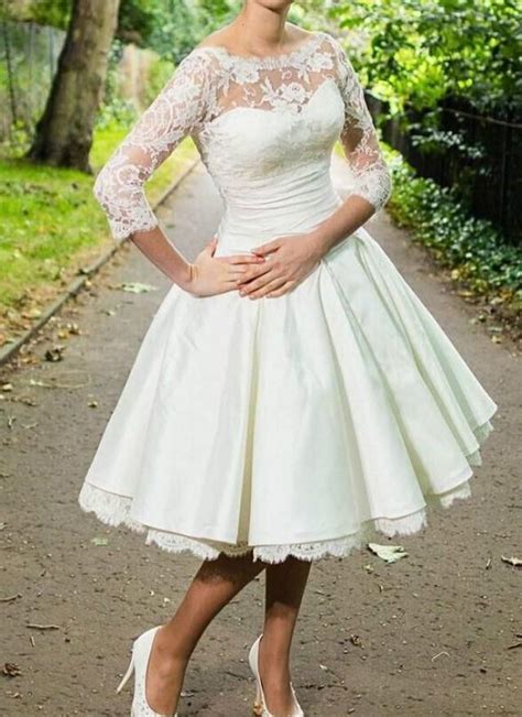 Vintage Tea Length White Ivory Lace Wedding Dress 2612460 Weddbook