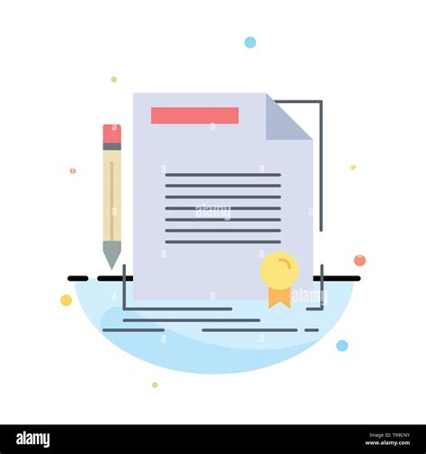 Agreement Contract Deal Document Paper Flat Color Icon Vector Stock
