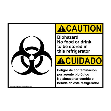 Ansi Caution Biohazard Chemotherapy Sign With Symbol Ace 26815