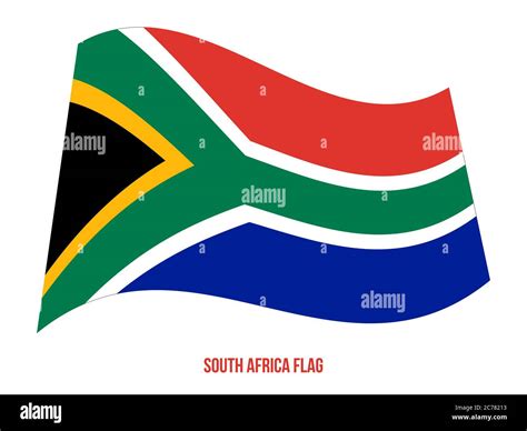 South Africa Flag Waving Vector Illustration On White Background South