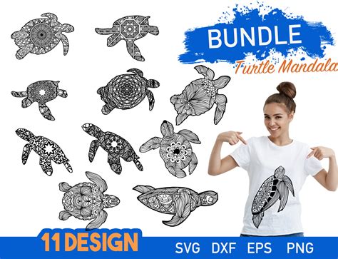 Turtle Mandala SVG Files For Cricut Bundle Cricut