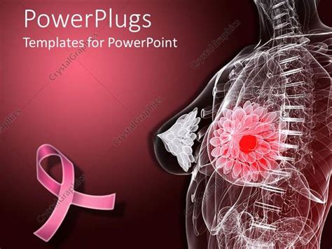 PowerPoint Template Imaginative Female Anatomy Depicting Breast Tumor