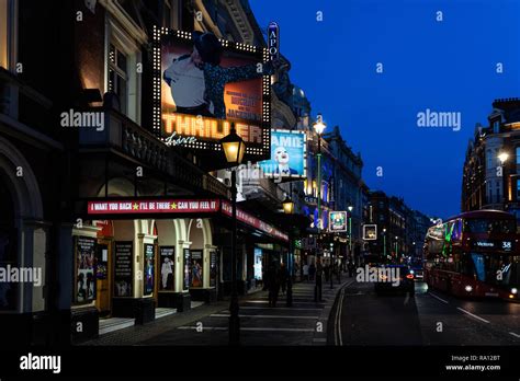 The West End Theatre District At Night Shaftesbury Avenue London