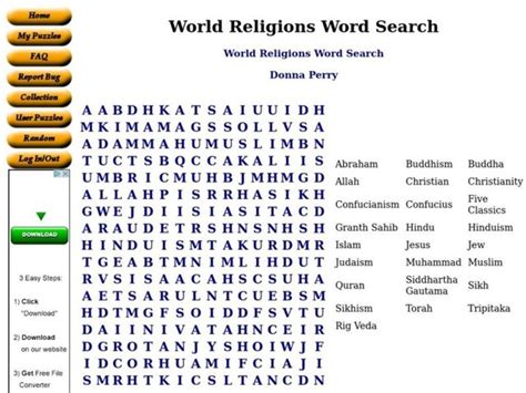 World Religions Worksheet For 5th 7th Grade Lesson Planet