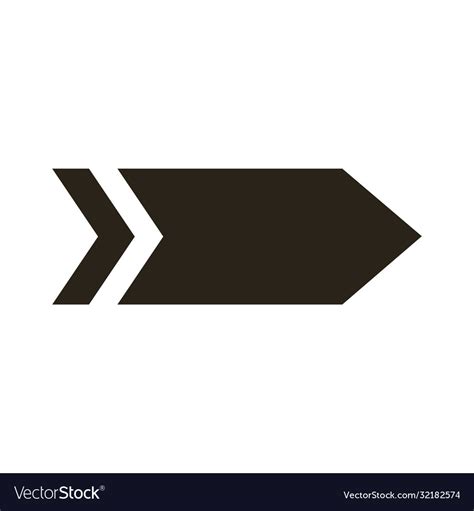 Arrow Right Direction Silhouette Style Icon Vector Image