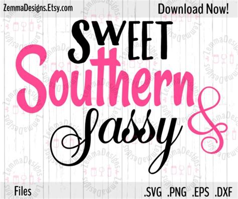Southern Svg Sweet Southern And Sassy Country Svg Cutting