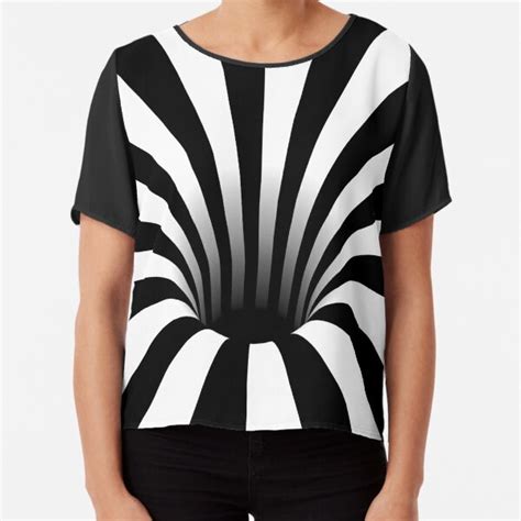Optical Illusion Black Hole Lines Blackwhite T Shirt By Hyproinc