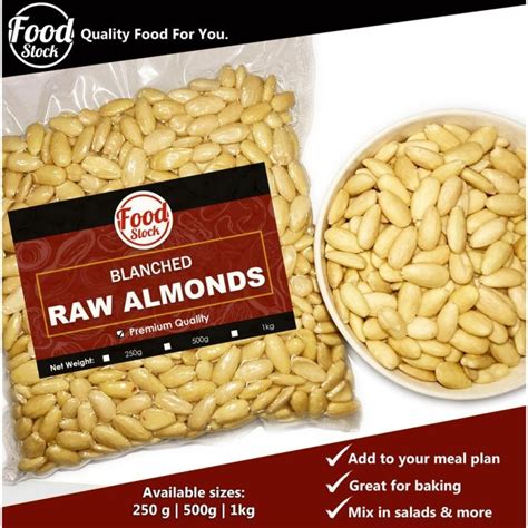 Raw Blanched Almonds 250g 500g 1kg Lazada Ph
