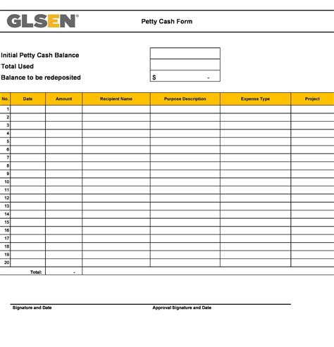 Free Printable Petty Cash Log