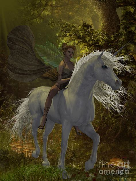 Fairy Rides Unicorn Painting By Corey Ford Pixels
