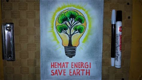 Poster Hemat Energi Listrik Yang Mudah Digambar Dan Bagus