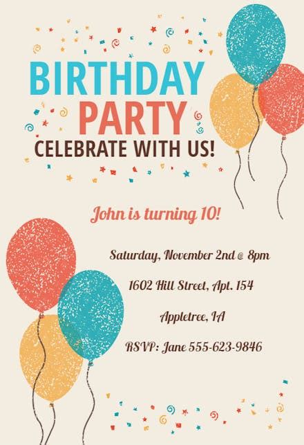 Downloadable Free Printable Birthday Invitation Templates Free